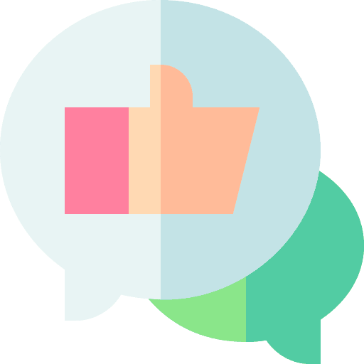 Chat thumb up networking hand icon