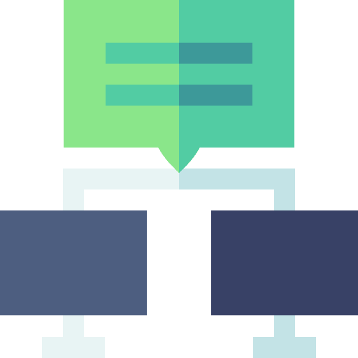Marketing screen networking speech bubble icon