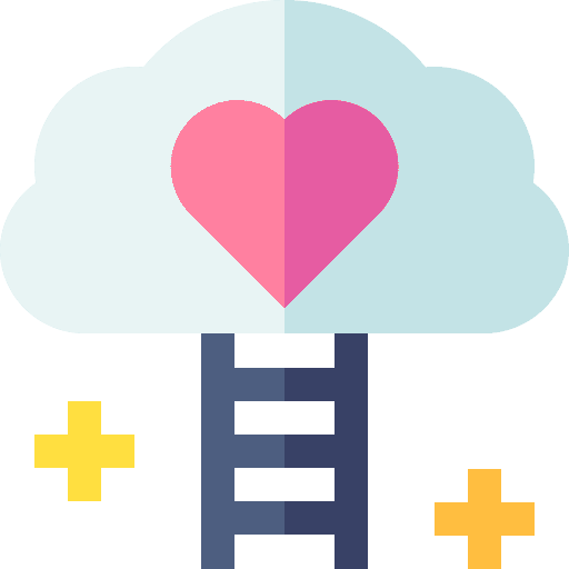 Motivation ladder heart business and finance icon