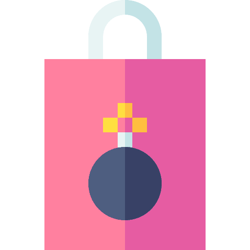 Risk bomb commerce and shopping shopping bag icon