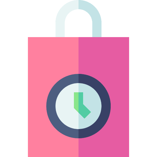 Time time commerce and shopping alarm icon
