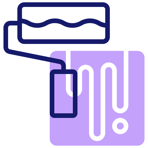 Paint roller construction tools bucket paint roller icon