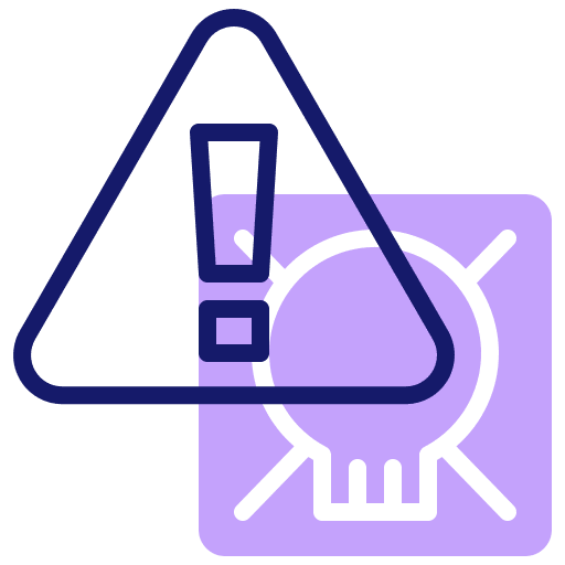 Danger sign signaling alert death icon