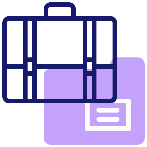 Briefcase suitcase work document icon