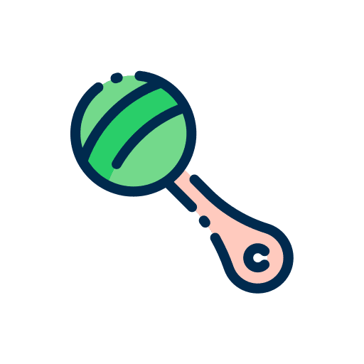 Rattle kid and baby baby toy sound icon Rattle kid and baby baby toy sound icon