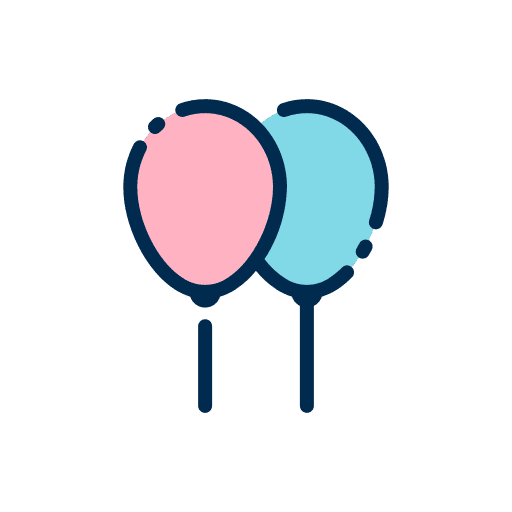 Balloon birthday party decoration icon Balloon birthday party decoration icon