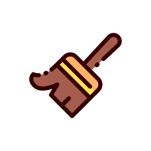 Cleaning brush furniture and household broom wipe icon