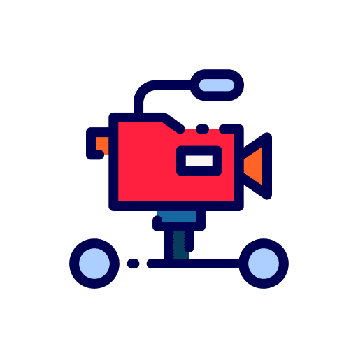 Camera dolly shooting movie electronics icon Camera dolly shooting movie electronics icon