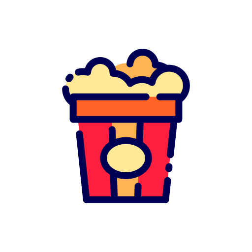 Popcorn film snack cinema icon Popcorn film snack cinema icon