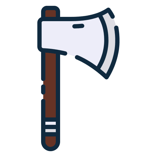Axe hatchet utensil weapon icon