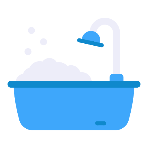 Bathtub clean washing hygienic icon Bathtub clean washing hygienic icon