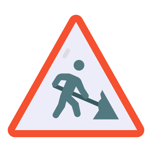 Road work signaling road signs transportation icon