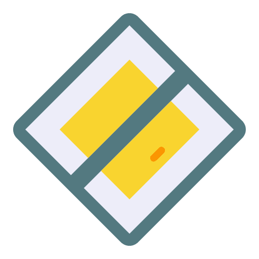 End of priority direction regulation signaling icon End of priority direction regulation signaling icon