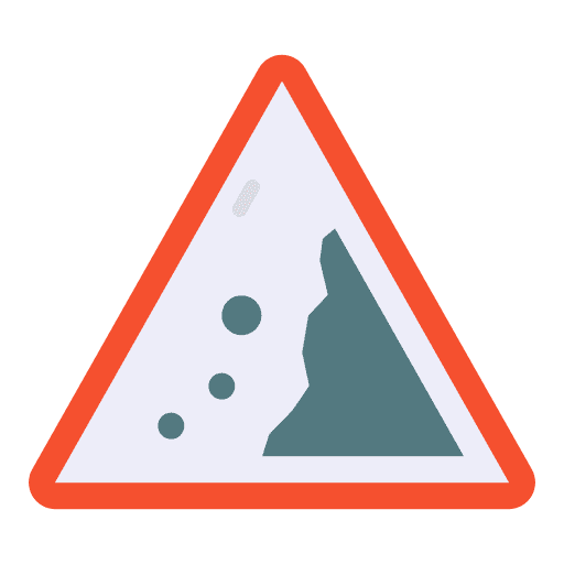 Falling rocks alert traffic sign circulation icon Falling rocks alert traffic sign circulation icon