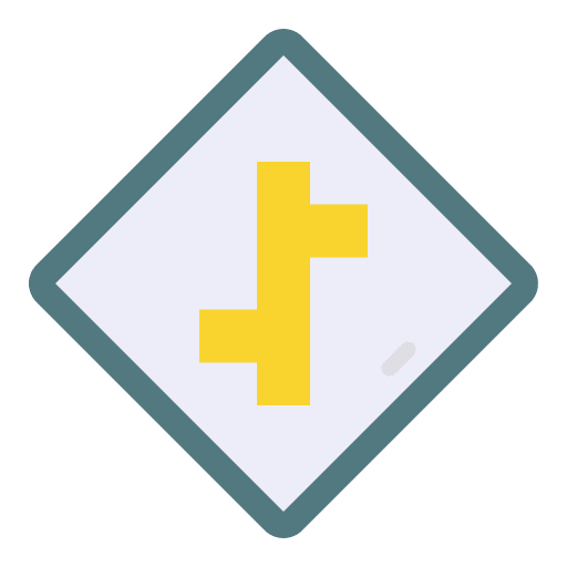 Junction down directions signaling icon Junction down directions signaling icon