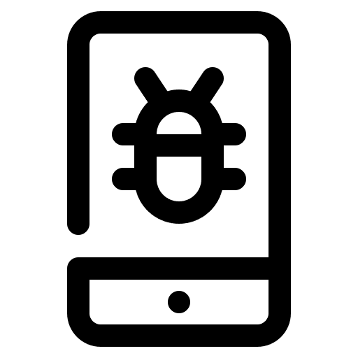 Bug electronics cellphone virus icon