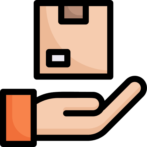 Delivery received hand give icon