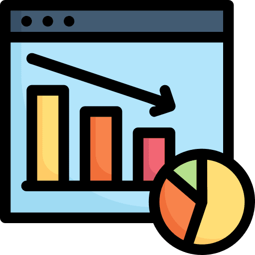 Crisis management business and finance graph website icon