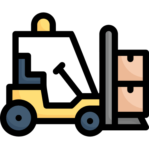 Forklift cargo transportation freight icon