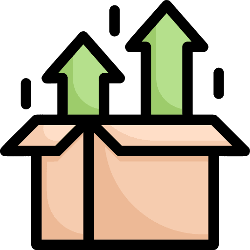 Growth up arrow development package icon