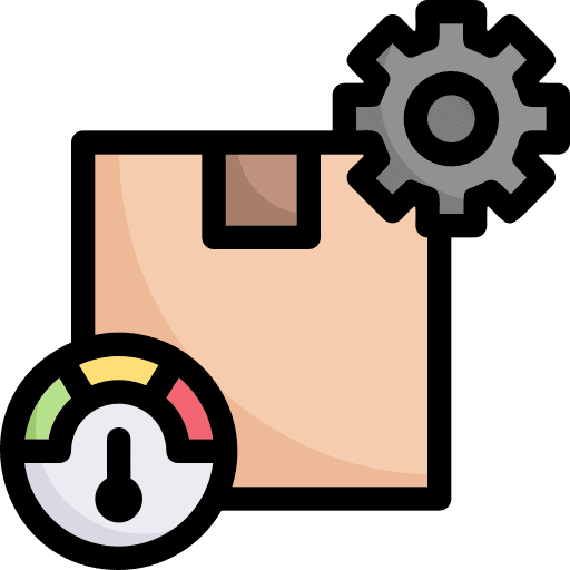 Optimize product shipping and delivery production icon