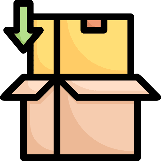 Packing packing product down arrow icon