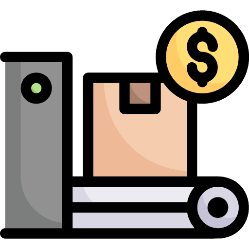 Production budget machine production icon