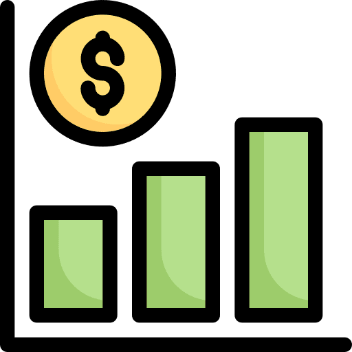 Profit profit coin bar chart icon