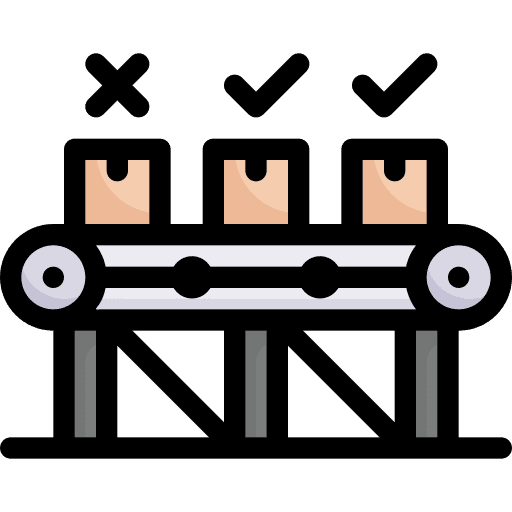 Quality control conveyor belt quality control industry icon