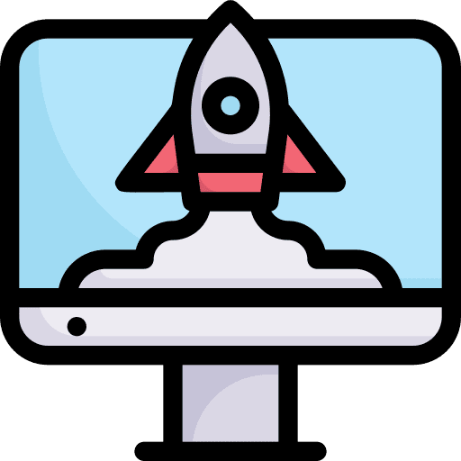 Startup computer launch monitor icon