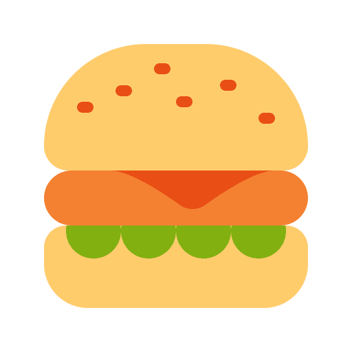 Burger food and restaurant junk food burger icon