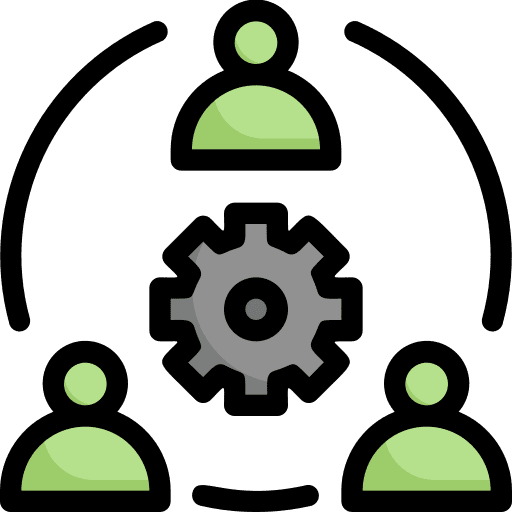 Teamwork group human resources gear icon