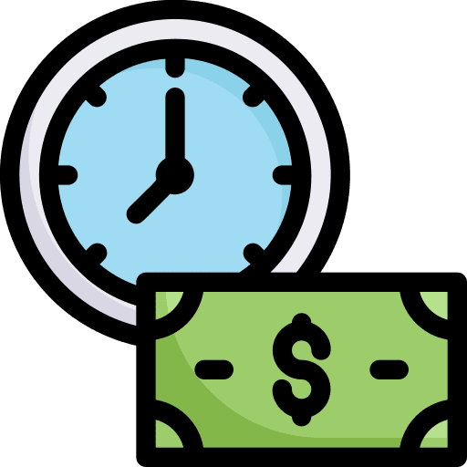 Time is money time management business and finance time is money icon