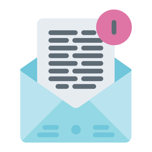 Email message interface mail icon