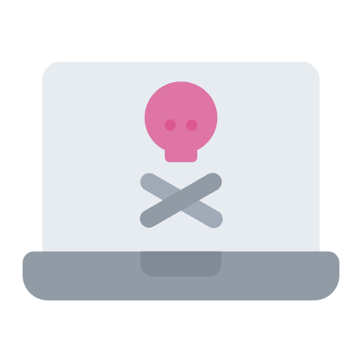 Hacking skull security laptop icon Hacking skull security laptop icon