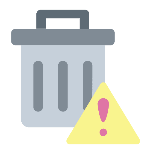 Delete file delete file garbage can warning sign icon Delete file delete file garbage can warning sign icon