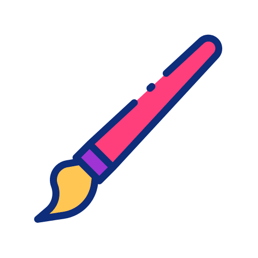 Paint brush paintbrush artistic big mug line icon