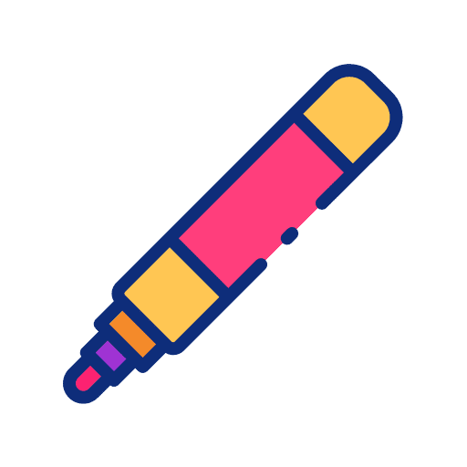 Marker felt pens education school material icon Marker felt pens education school material icon