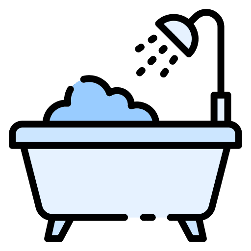 Bathtub kid and baby shower bathroom icon
