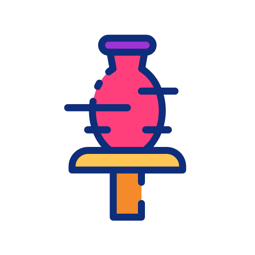 Pottery art and design sculpture clay crafting icon Pottery art and design sculpture clay crafting icon
