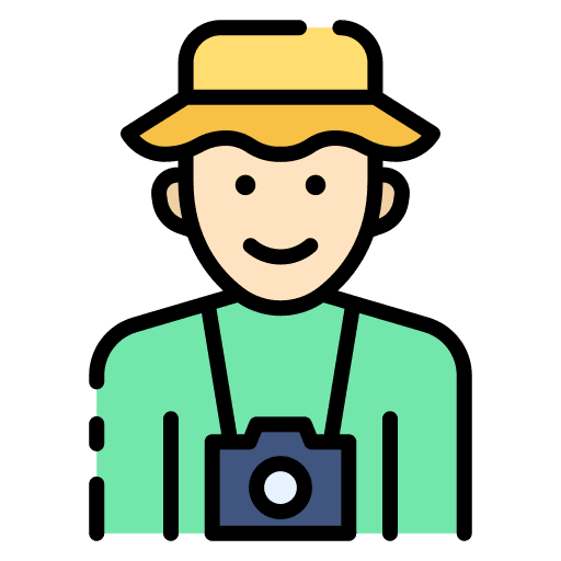 Tourist traveller avatar man icon