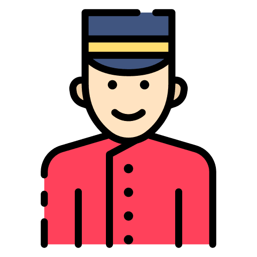 Bellboy caucasian doorkeeper man icon Bellboy caucasian doorkeeper man icon