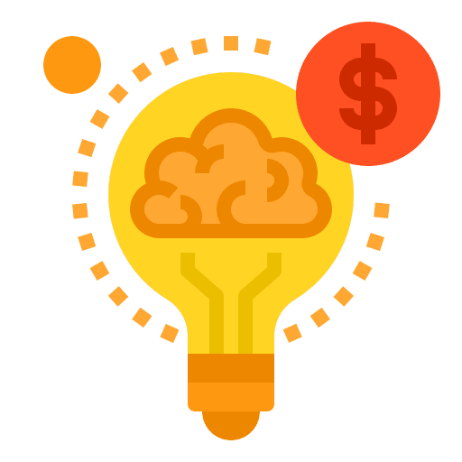 Idea money brain dollar icon