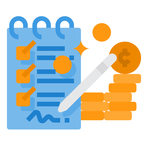 Contract money invoice list icon Contract money invoice list icon