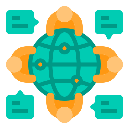 Global connection global conference communications icon