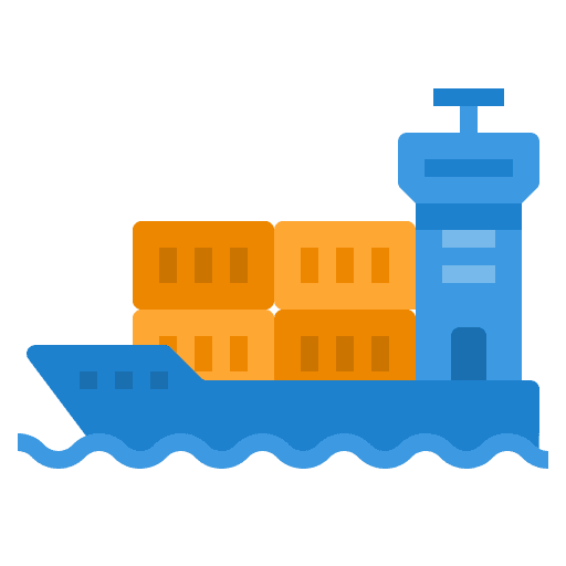 Shipping delivery cargo ship distribution icon Shipping delivery cargo ship distribution icon