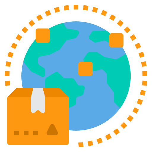 Shipping global distribution business and finance world icon Shipping global distribution business and finance world icon
