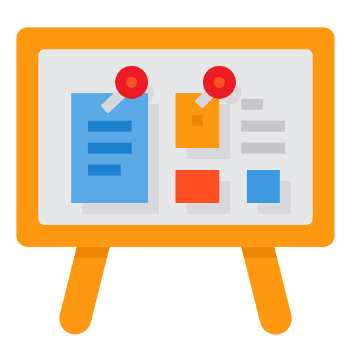Board presentation school material education icon