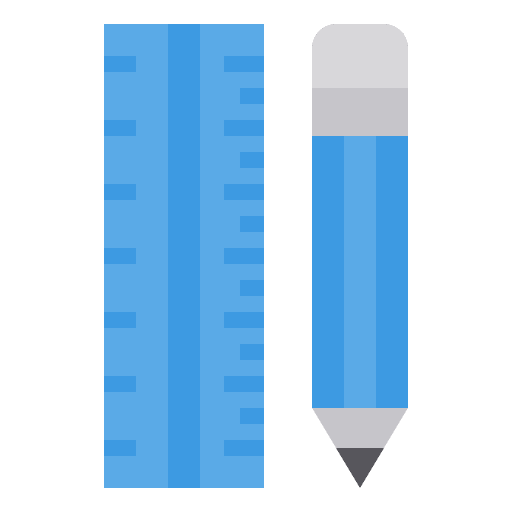 Pencil and ruler writing school material pencil and ruler icon