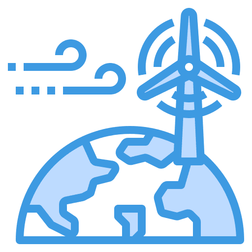 Wind turbine eco friendly renewable energy planet earth icon Wind turbine eco friendly renewable energy planet earth icon